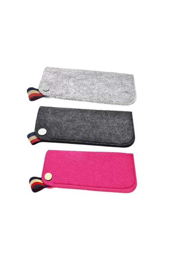 KSIUW Doux Étuis à Lunettes - 3 pcs Feutre Voyage Portable Slip dans Lunettes Cas Lunettes de Soleil Poche,étui à Lunettes de
