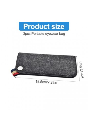 KSIUW Doux Étuis à Lunettes - 3 pcs Feutre Voyage Portable Slip dans Lunettes Cas Lunettes de Soleil Poche,étui à Lunettes de
