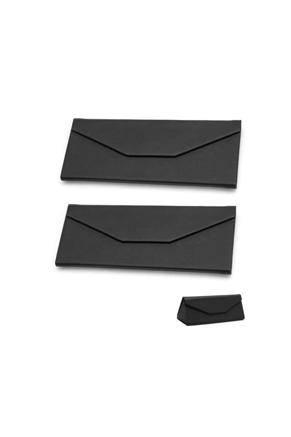 CCAIPU Etui à Lunettes pour Femmes Hommes, Etui à Lunettes en Cuir PU avec Doublure Microfibre Etui à Lunettes Noir Beige 