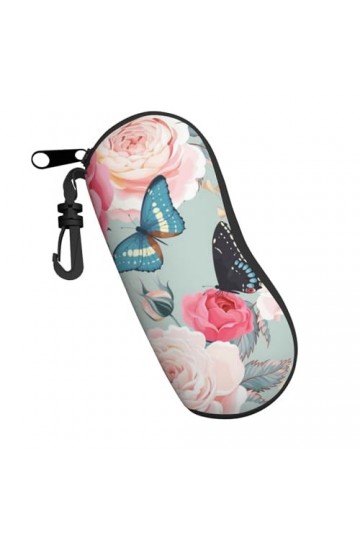 QQLADY Étui à lunettes de soleil en mer profonde pour homme et femme - Étui souple avec clip, Motif fleurs colorées, taille u