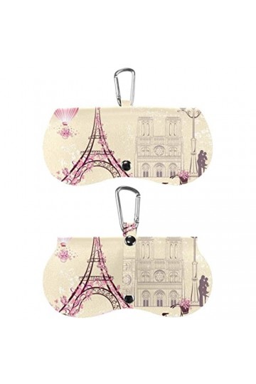 SHUAIGUO Vélo Rose Paris Tour Eiffel Étui à lunettes à coque souple Étuis à lunettes de protection Pochette à lunettes de sol