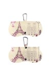 SHUAIGUO Vélo Rose Paris Tour Eiffel Étui à lunettes à coque souple Étuis à lunettes de protection Pochette à lunettes de sol