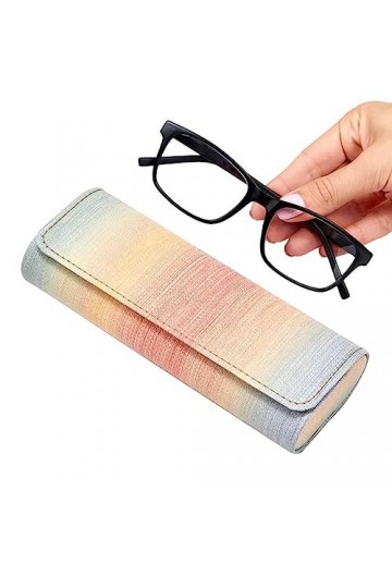 Étui à lunettes rigide Rainbow Colors, étui à lunettes de soleil portable en cuir PU, étui à lunettes léger pour femmes homme
