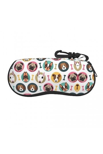 TyEdee Étui à lunettes léger pour homme et femme Motif chiens, Motif chiens., taille unique