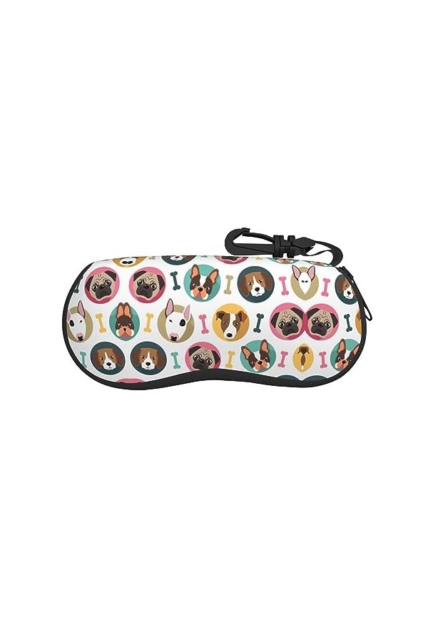 TyEdee Étui à lunettes léger pour homme et femme Motif chiens, Motif chiens., taille unique