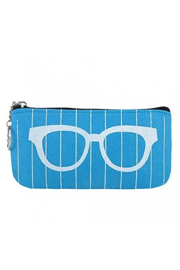 Alvinlite Sac à lunettes, sac à lunettes portable, pochette à fermeture éclair, étui à lunettes de soleil, boîte en feutre Bl