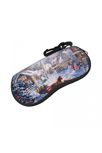 ASEELO Étui à lunettes de tennis en néoprène souple avec fermeture éclair pour homme et femme, Tête de panthère en flammes, g