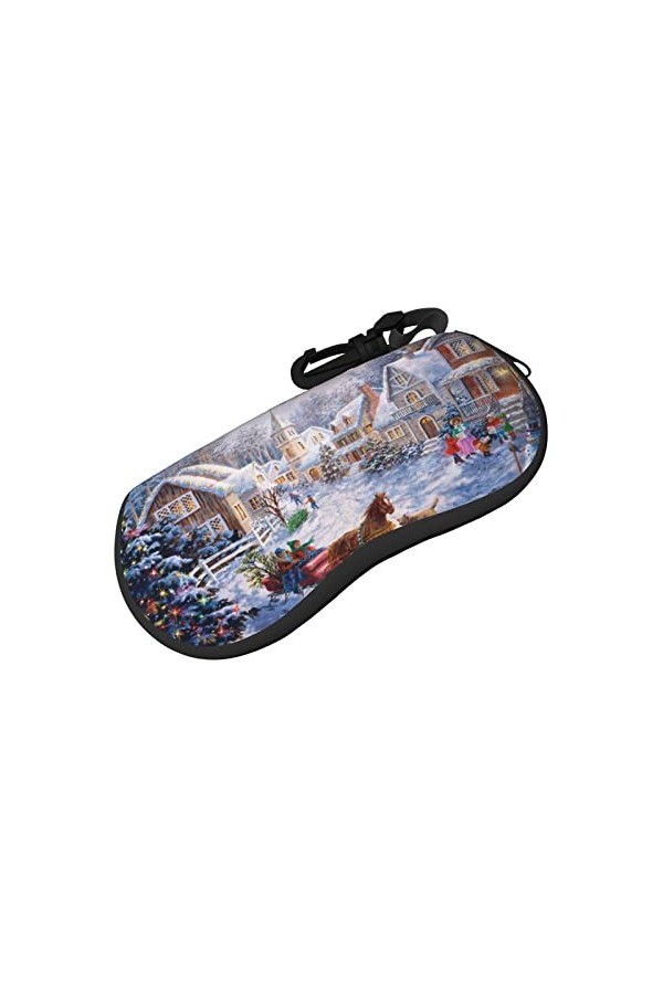 ASEELO Étui à lunettes de tennis en néoprène souple avec fermeture éclair pour homme et femme, Tête de panthère en flammes, g