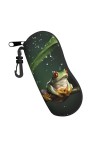 QQLADY Étui à lunettes de soleil grenouille et pluie pour homme et femme Étui souple avec clip, Flamants roses, taille unique