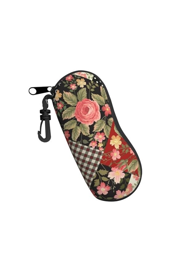 QQLADY Étui à lunettes de soleil lavande pour homme et femme - Étui souple avec clip, Dauphins Fleurs Mer Étoile de Mer Corai