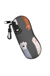 QQLADY Étui souple avec clip pour lunettes de soleil Motif pattes de chat pour homme et femme, Pattes de chat, taille unique