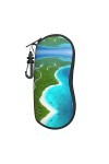 vacsAX Une île dans locéan Étui à lunettes polyvalent avec fermeture éclair pour homme et femme – Accessoire élégant et dura