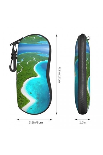 vacsAX Une île dans locéan Étui à lunettes polyvalent avec fermeture éclair pour homme et femme – Accessoire élégant et dura