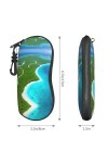 vacsAX Une île dans locéan Étui à lunettes polyvalent avec fermeture éclair pour homme et femme – Accessoire élégant et dura