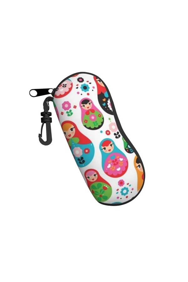 QQLADY House Home Étui à lunettes de soleil pour homme et femme Étui souple avec clip, Poupée russe Matriochka pour enfants, 