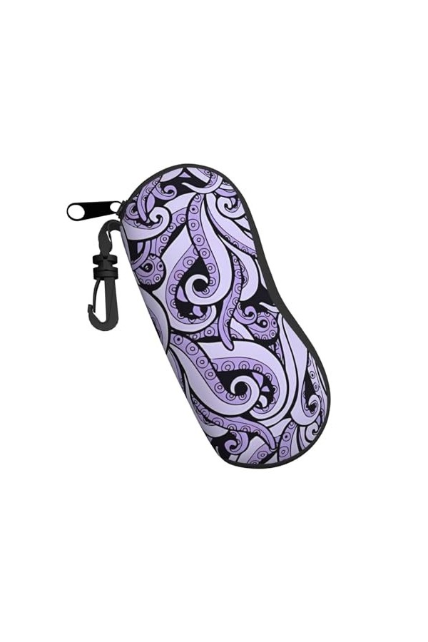 QQLADY Étui à lunettes de soleil à texture aquarelle bleu sarcelle et corail pour homme et femme Étui souple avec clip, Venis