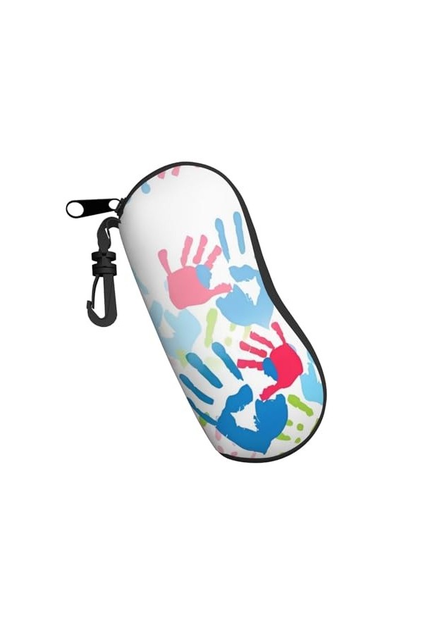 QQLADY Love Gymnastics Étui à lunettes de soleil pour homme et femme Étui souple avec clip, Empreinte de main pour enfants., 