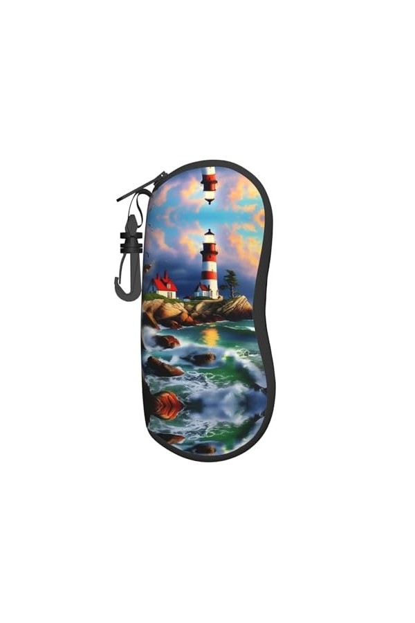 Lighthouse Grand étui à lunettes pour femme avec coque rigide – Parfait pour les voyages et un usage quotidien, noir, taille 