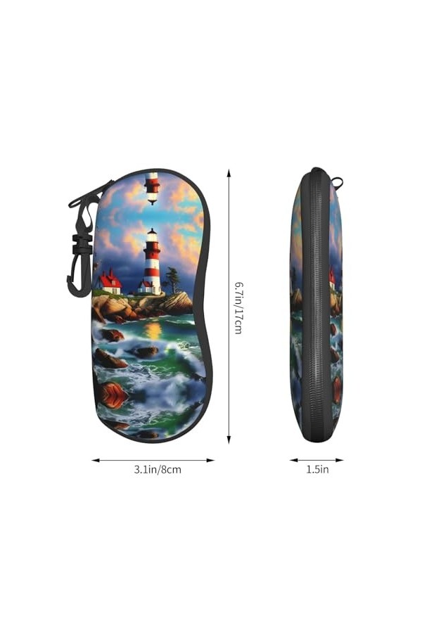 Lighthouse Grand étui à lunettes pour femme avec coque rigide – Parfait pour les voyages et un usage quotidien, noir, taille 