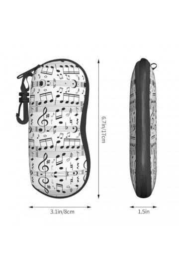 Grand étui à lunettes en forme de notes de musique, support de lunettes durable pour femme avec coque rigide – Parfait pour l
