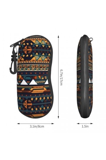 Grand étui à lunettes à motif ethnique africain, support de lunettes durable pour femme avec coque rigide – Parfait pour les 