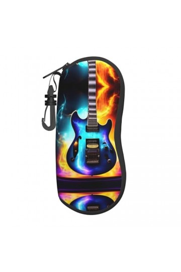 Grand étui à lunettes en forme de guitare électrique magique, support de lunettes durable pour femme avec coque rigide – Parf
