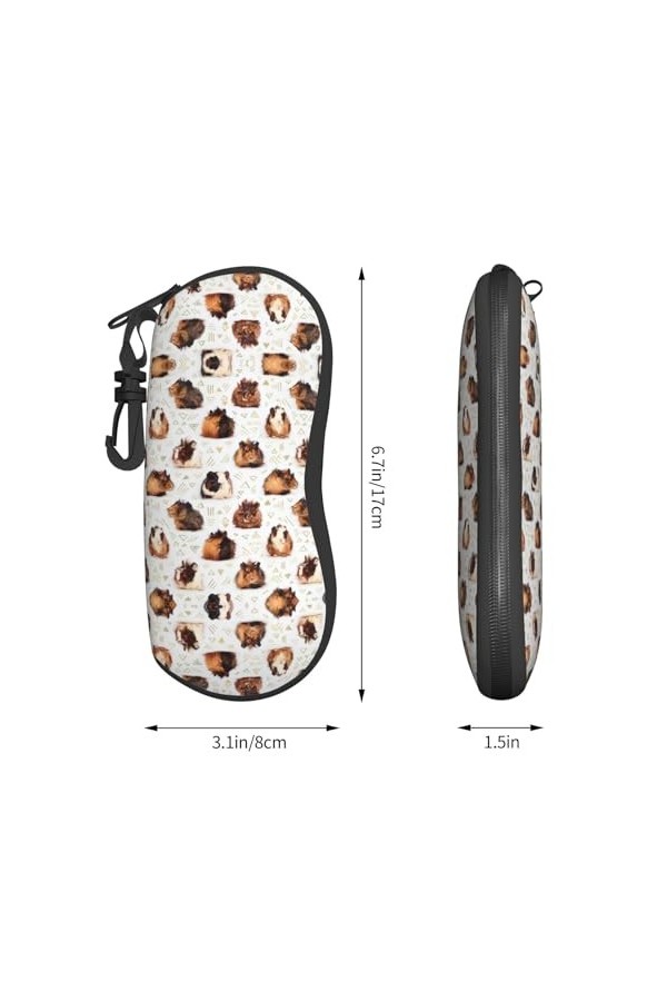 Grand étui à lunettes en forme de cochons dInde, support de lunettes durable pour femme avec coque rigide – Parfait pour les