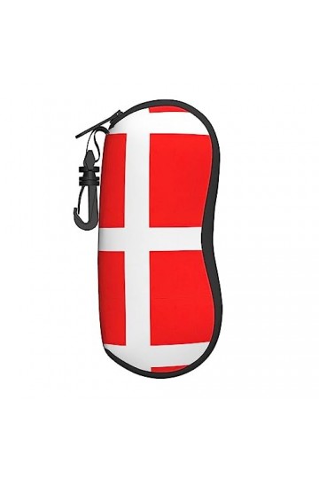Grand étui à lunettes motif drapeau danois du Danemark, support de lunettes durable pour femme avec coque rigide – Parfait po