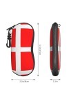 Grand étui à lunettes motif drapeau danois du Danemark, support de lunettes durable pour femme avec coque rigide – Parfait po