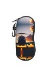 Grand étui à lunettes en forme davion au coucher du soleil, support de lunettes durable pour femme avec coque rigide – Parfa