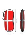 Grand étui à lunettes motif drapeau danois du Danemark, support de lunettes durable pour femme avec coque rigide – Parfait po