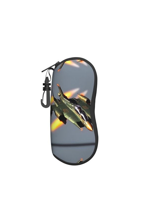 Jet Fighters Grand étui à lunettes durable pour femme avec coque rigide – Parfait pour les voyages et un usage quotidien, noi