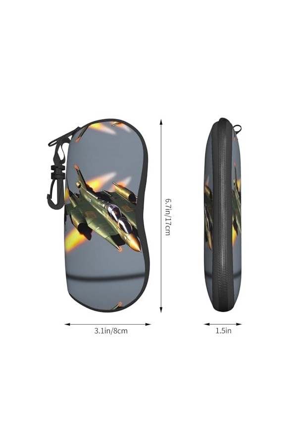 Jet Fighters Grand étui à lunettes durable pour femme avec coque rigide – Parfait pour les voyages et un usage quotidien, noi