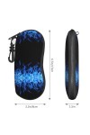 Blue Flame Grand étui à lunettes durable pour femme avec coque rigide – Parfait pour les voyages et un usage quotidien, noir,