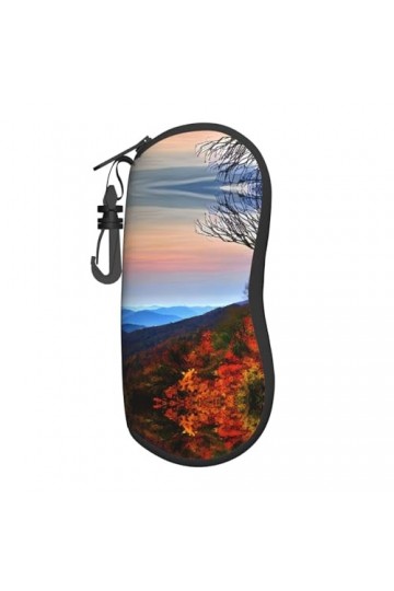 Blue Ridge Mountains Grand étui à lunettes durable pour femme avec coque rigide – Parfait pour les voyages et un usage quotid