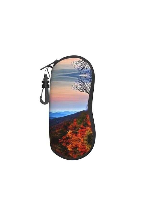 Blue Ridge Mountains Grand étui à lunettes durable pour femme avec coque rigide – Parfait pour les voyages et un usage quotid