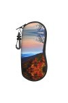 Blue Ridge Mountains Grand étui à lunettes durable pour femme avec coque rigide – Parfait pour les voyages et un usage quotid