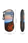 Blue Ridge Mountains Grand étui à lunettes durable pour femme avec coque rigide – Parfait pour les voyages et un usage quotid