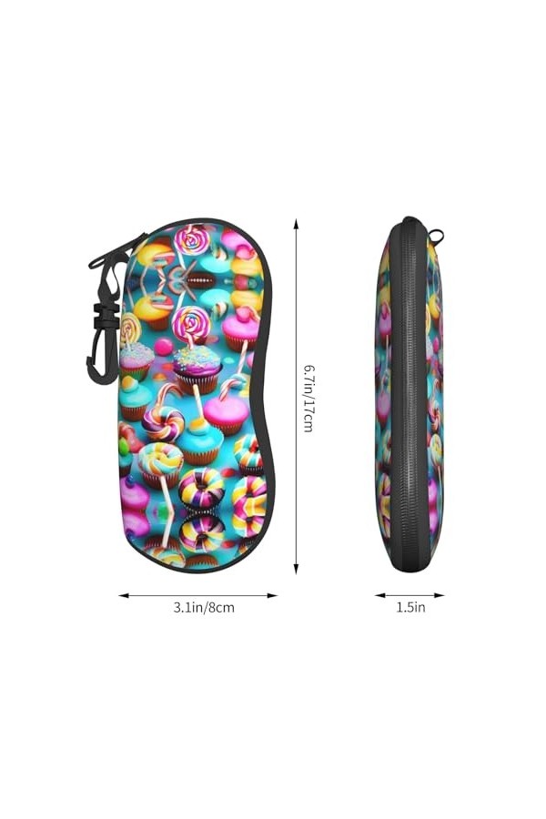 Grand étui à lunettes coloré pour femme avec coque rigide – Parfait pour les voyages et un usage quotidien, noir, taille uniq