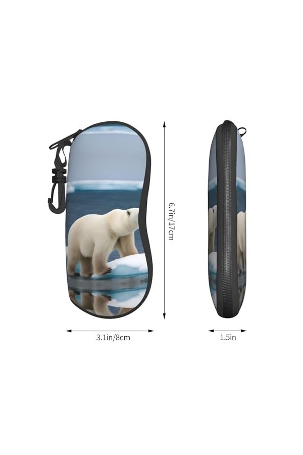 Polar Bear Grand étui à lunettes durable pour femme avec coque rigide – Parfait pour les voyages et un usage quotidien, noir,