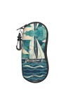 Ocean Sailboat Grand étui à lunettes durable pour femme avec coque rigide – Parfait pour les voyages et un usage quotidien, n