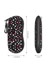 Grand étui à lunettes noir à pois pour femme avec coque rigide – Parfait pour les voyages et un usage quotidien, noir, taille