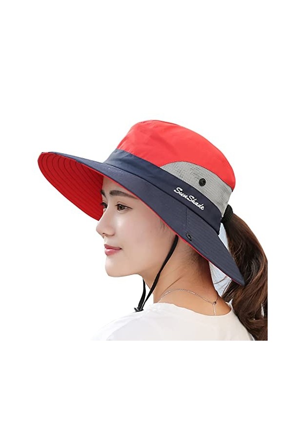NPQQUAN 1 et 2 chapeaux de soleil pour homme et femme - 7,6 cm de large - UPF 50+ - Pour la pêche et la plage, Gris + beige/g
