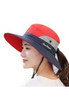 NPQQUAN 1 et 2 chapeaux de soleil pour homme et femme - 7,6 cm de large - UPF 50+ - Pour la pêche et la plage, Gris + beige/g