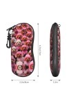Grand étui à lunettes avec coque rigide pour femme Motif caniches Rose, noir, taille unique