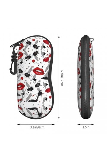 Grand étui à lunettes avec coque rigide pour femme - Parfait pour les voyages et un usage quotidien, noir, taille unique