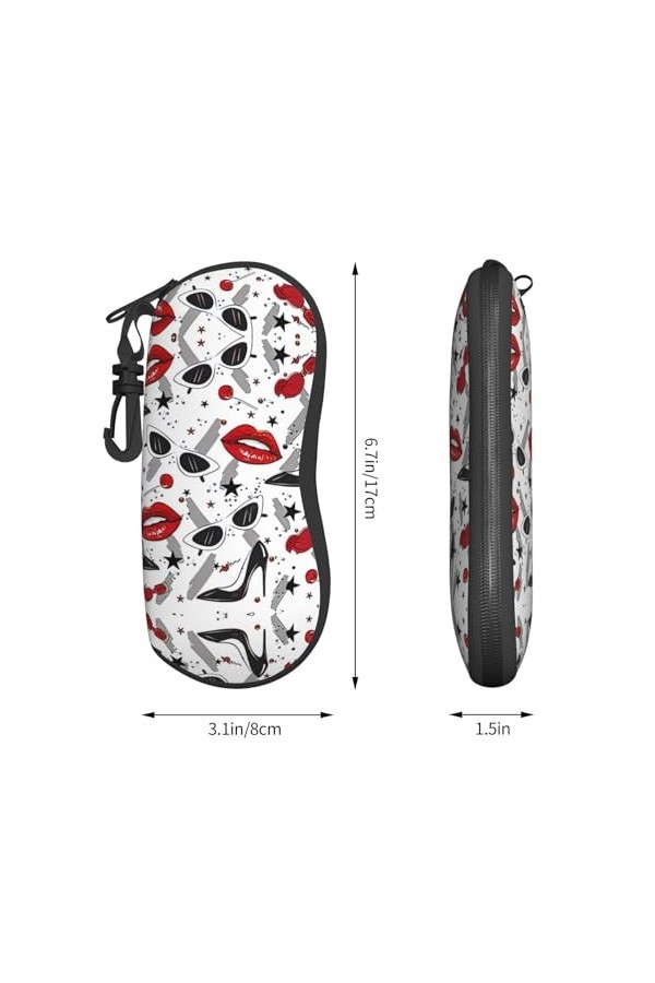 Grand étui à lunettes avec coque rigide pour femme - Parfait pour les voyages et un usage quotidien, noir, taille unique