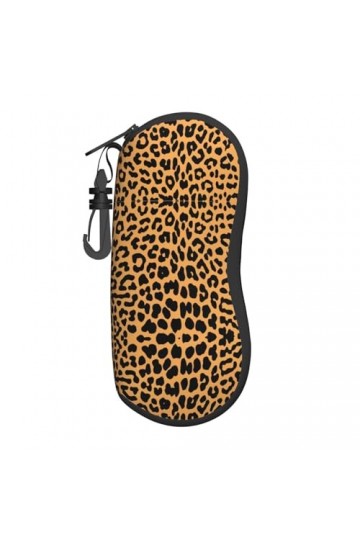 Grand étui à lunettes avec coque rigide pour femme avec motif girafe – Parfait pour les voyages et un usage quotidien, noir, 