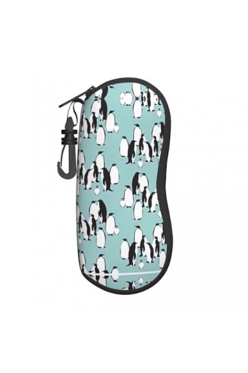 Grand étui à lunettes en forme de pingouins mignons pour femme avec coque rigide – Parfait pour les voyages et un usage quoti