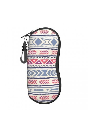 vacsAX Étui à lunettes polyvalent à motif floral géométrique uni, étui à lunettes de voyage à fermeture éclair pour femmes et